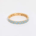 ELASTICATED ENAMEL TILE BRACELET PALE BLUE