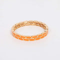 ELASTICATED ENAMEL TILE BRACELET BURNT ORANGE