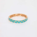 ELASTICATED ENAMEL TILE BRACELET TURQUOISE