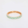 ELASTICATED ENAMEL TILE BRACELET MOSS