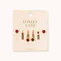 EVERYDAY EAR PARTY ROUND STACK HOT PINK 14K GOLD PLATED