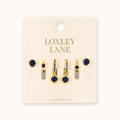 EVERYDAY EAR PARTY ROUND STACK NAVY 14K GOLD PLATED