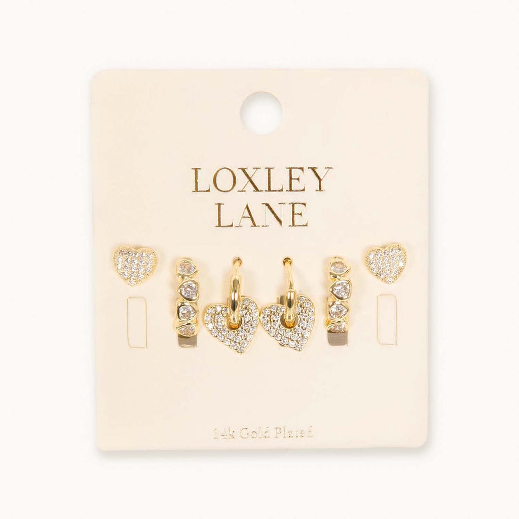 EVERYDAY EAR PARTY HEART STACK SILVER PLATED