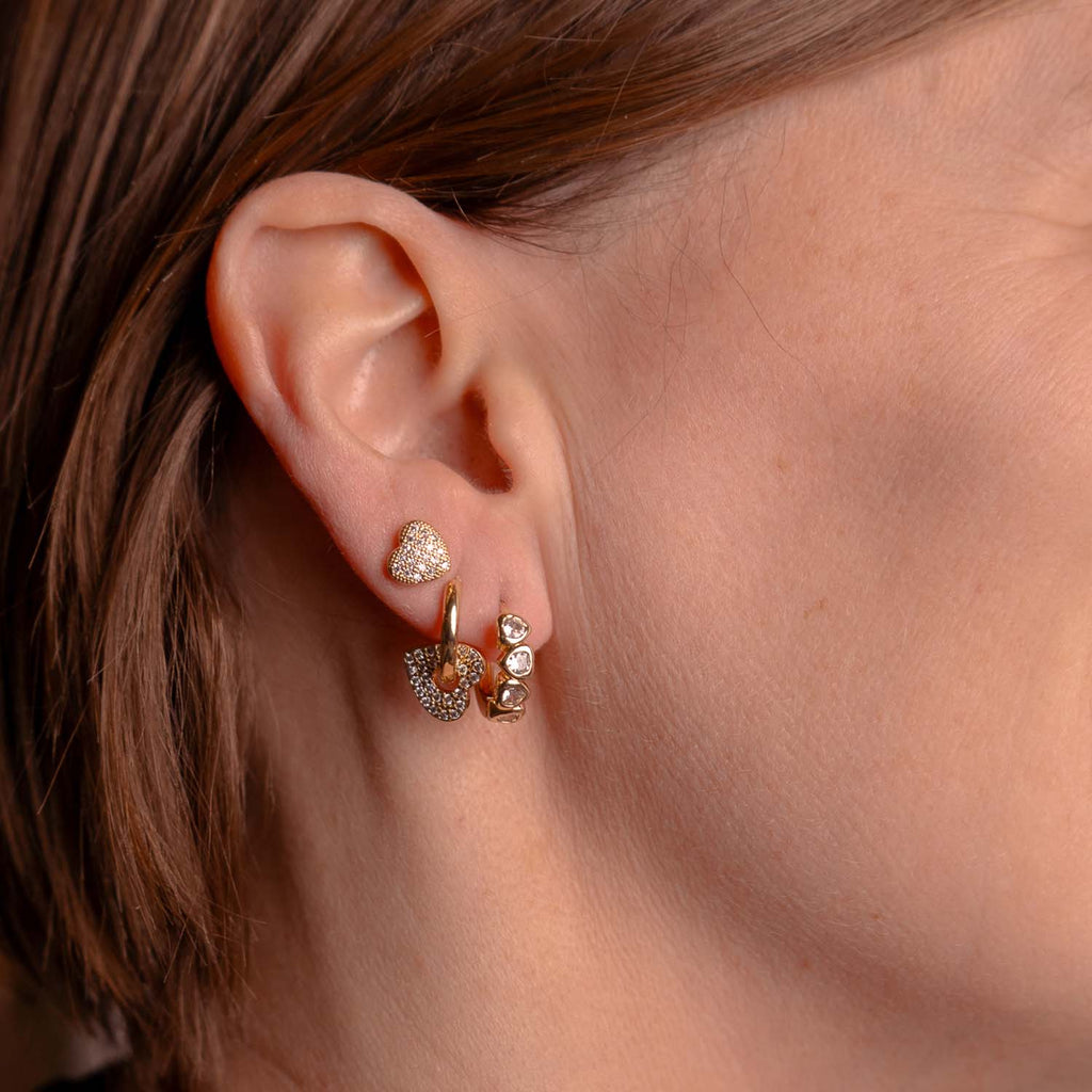 EVERYDAY EAR PARTY HEART STACK SILVER PLATED