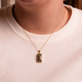 WRITTEN IN THE STARS LOCKET NECKLACE 14K GOLD PLATED