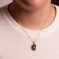 OVAL LOCKET NECKLACE 14K GOLD PLATED