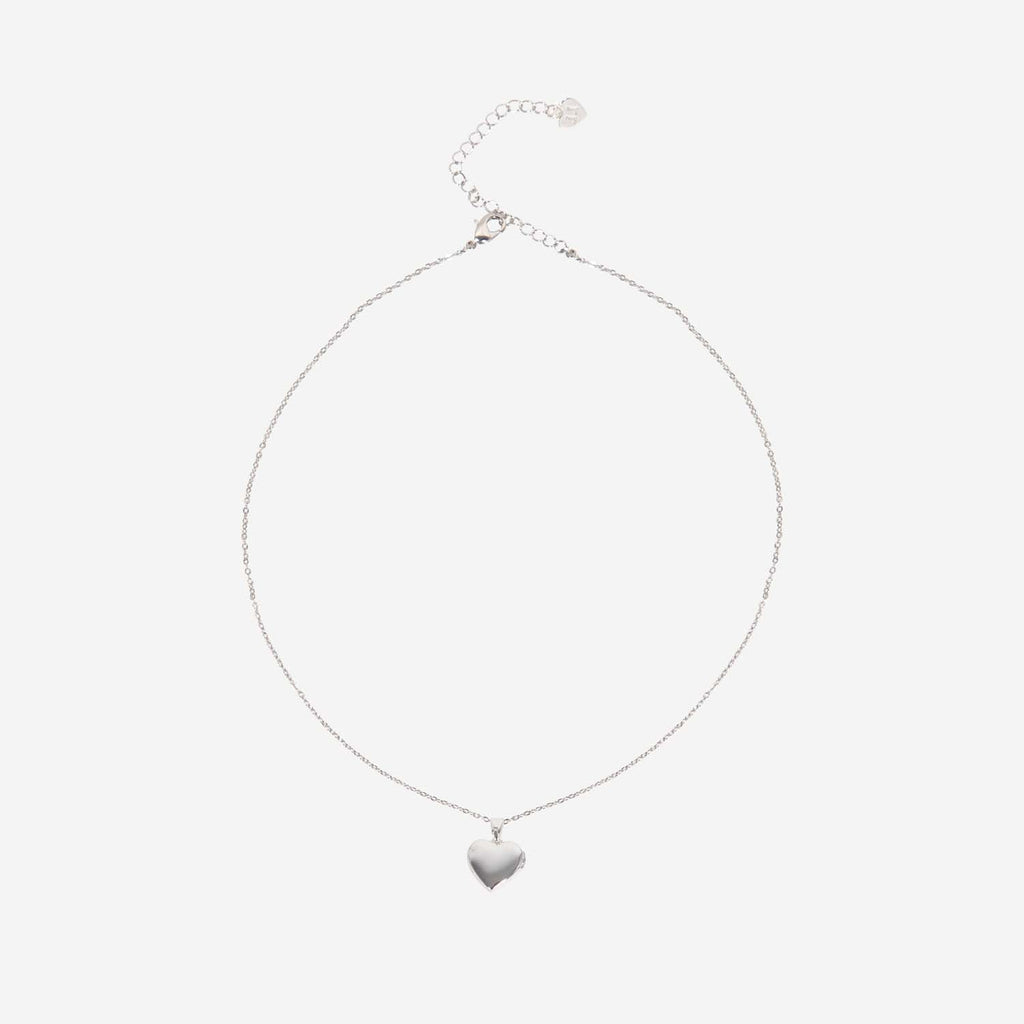 HEART LOCKET NECKLACE SILVER PLATED