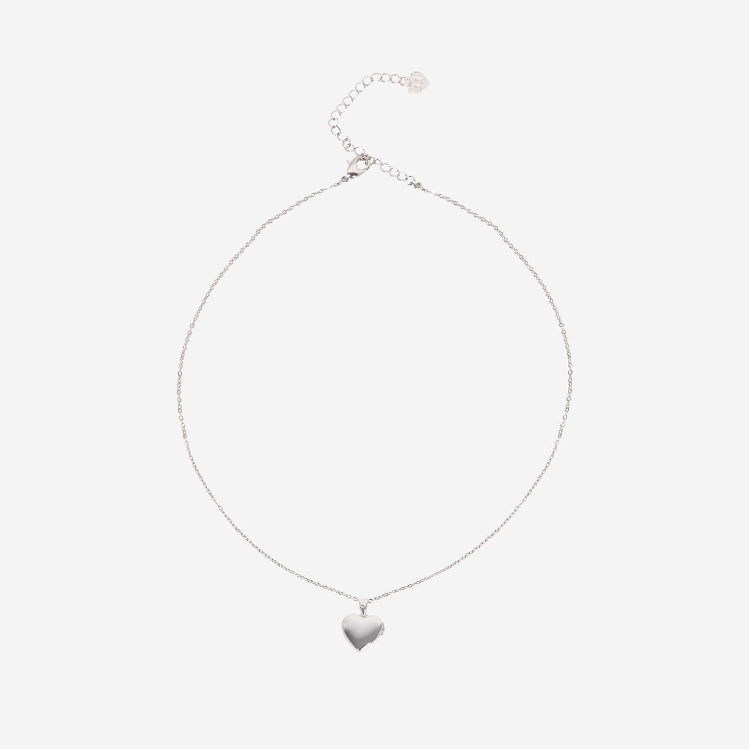 HEART LOCKET NECKLACE SILVER PLATED