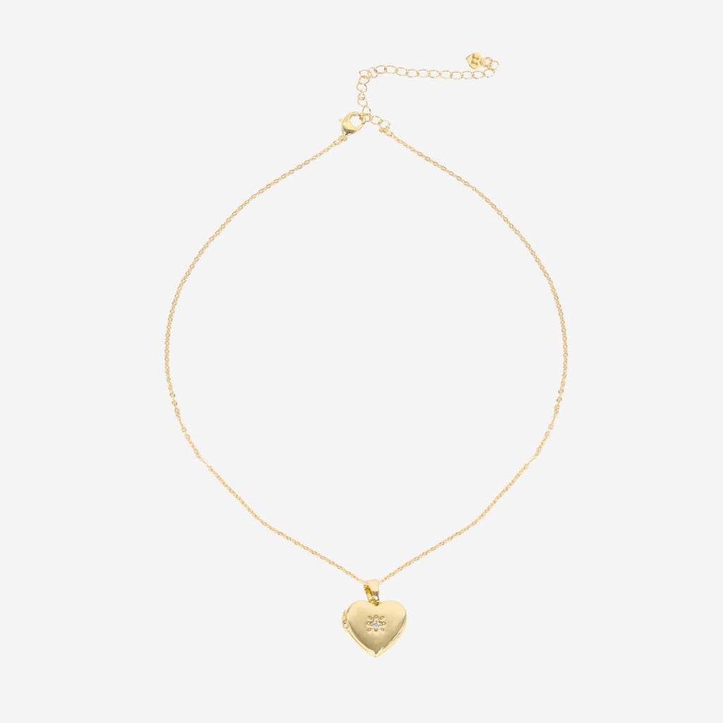 HEART LOCKET NECKLACE 14K GOLD PLATED