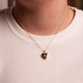 HEART LOCKET NECKLACE 14K GOLD PLATED