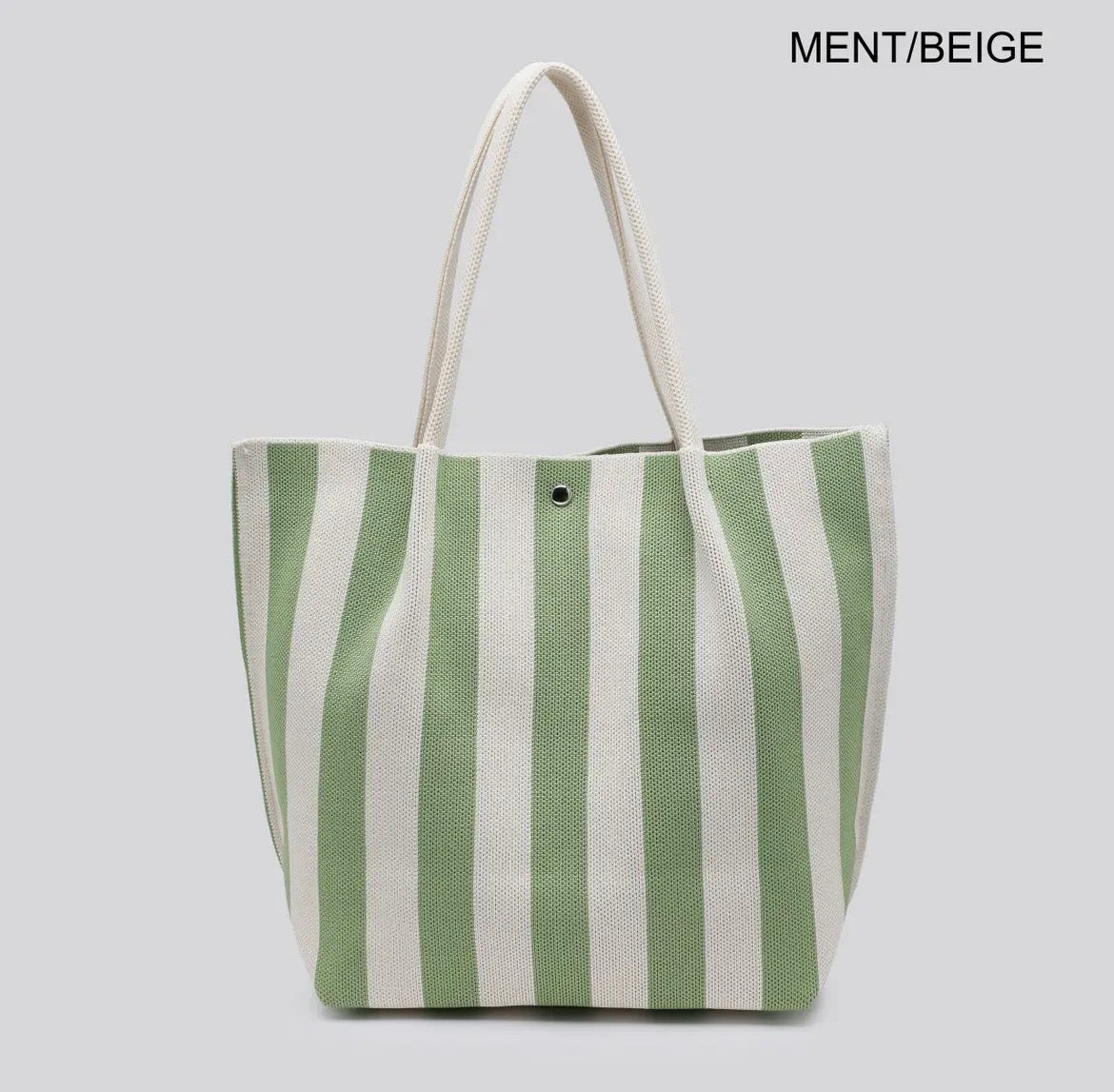 Striped Fabric Tote Bag