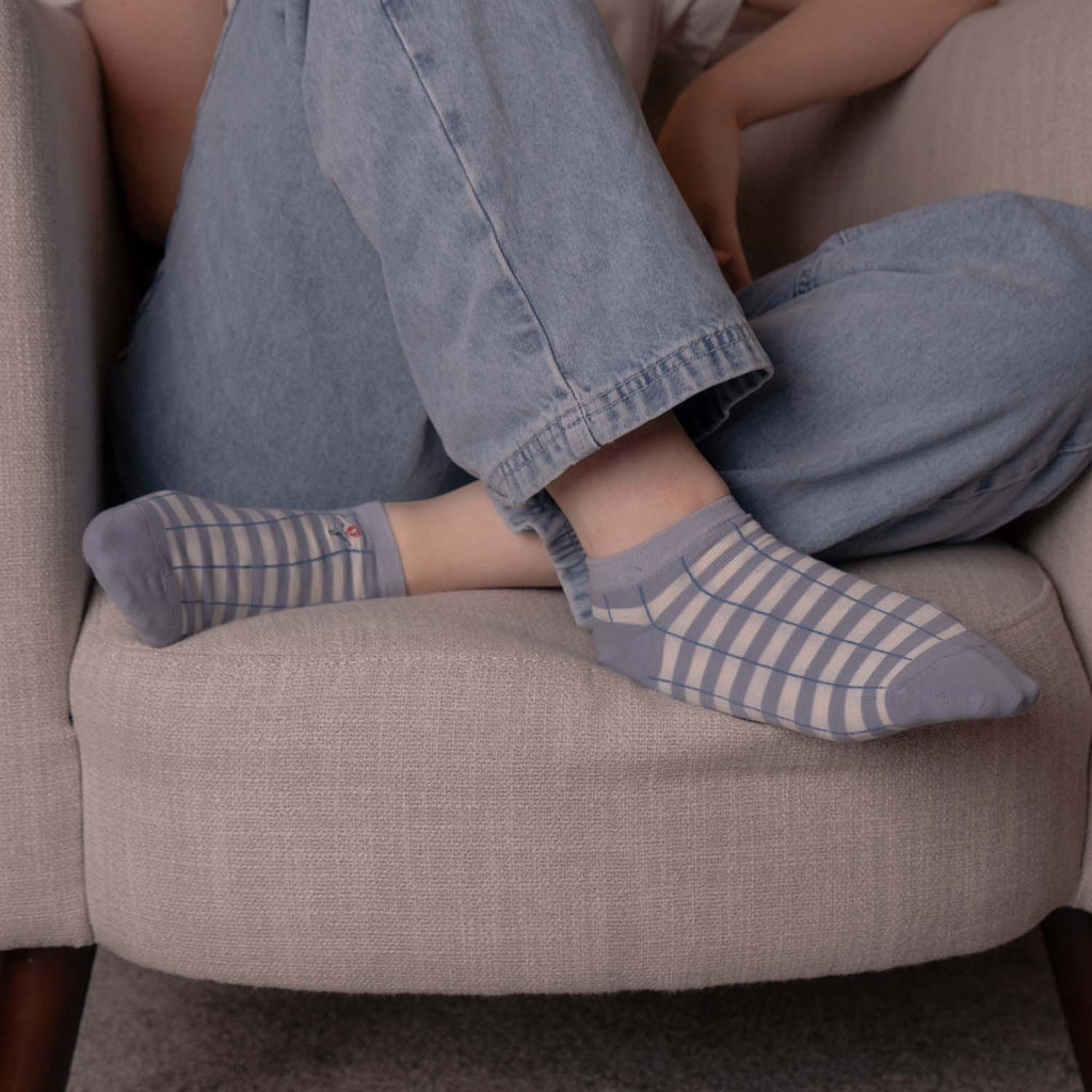 WOMENS COTTON FLORAL TRAINER SOCKS SET OF 4 ASSORTED