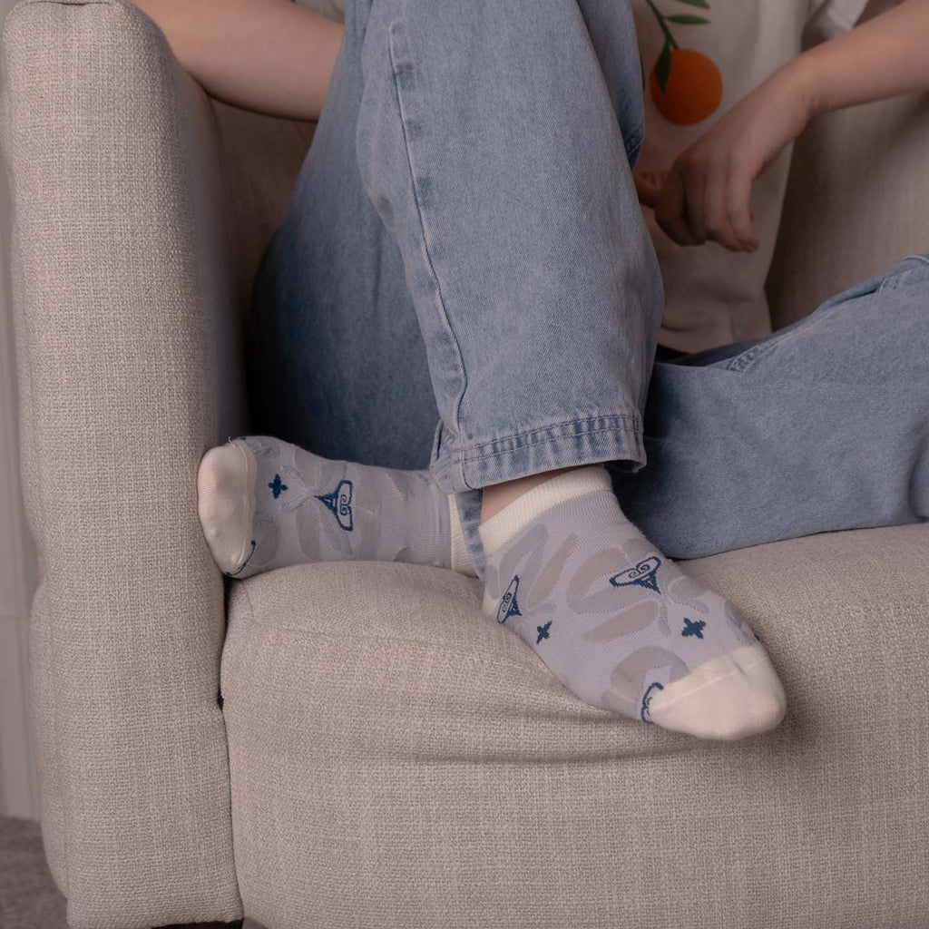 WOMENS COTTON FLORAL TRAINER SOCKS SET OF 5 ASSORTED