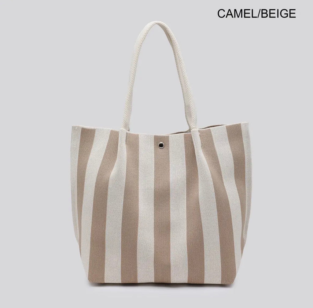 Striped Fabric Tote Bag