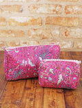 2 Quilted Cotton Wash Bags