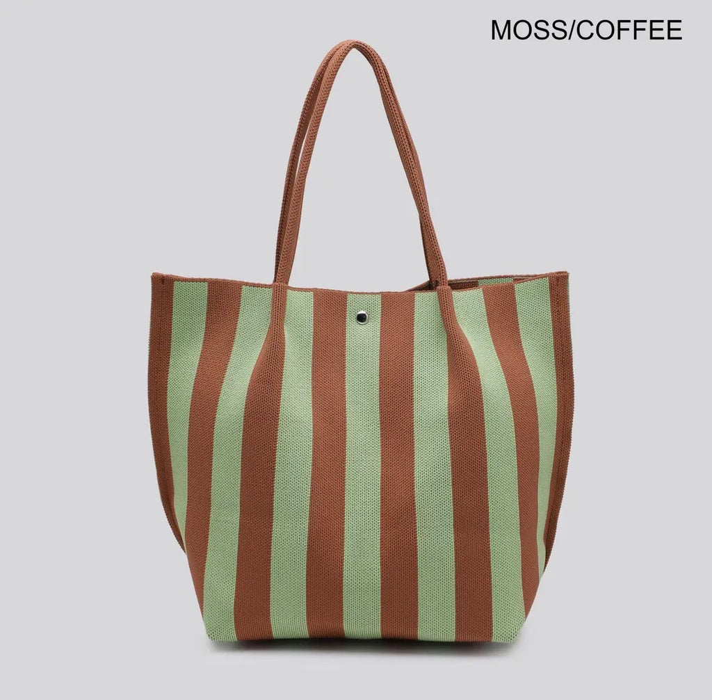 Striped Fabric Tote Bag