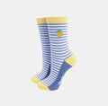 EMBROIDERED LEMON STRIPED COMBED COTTON SOCKS