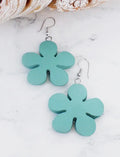 WOODEN FLOWER EARRING