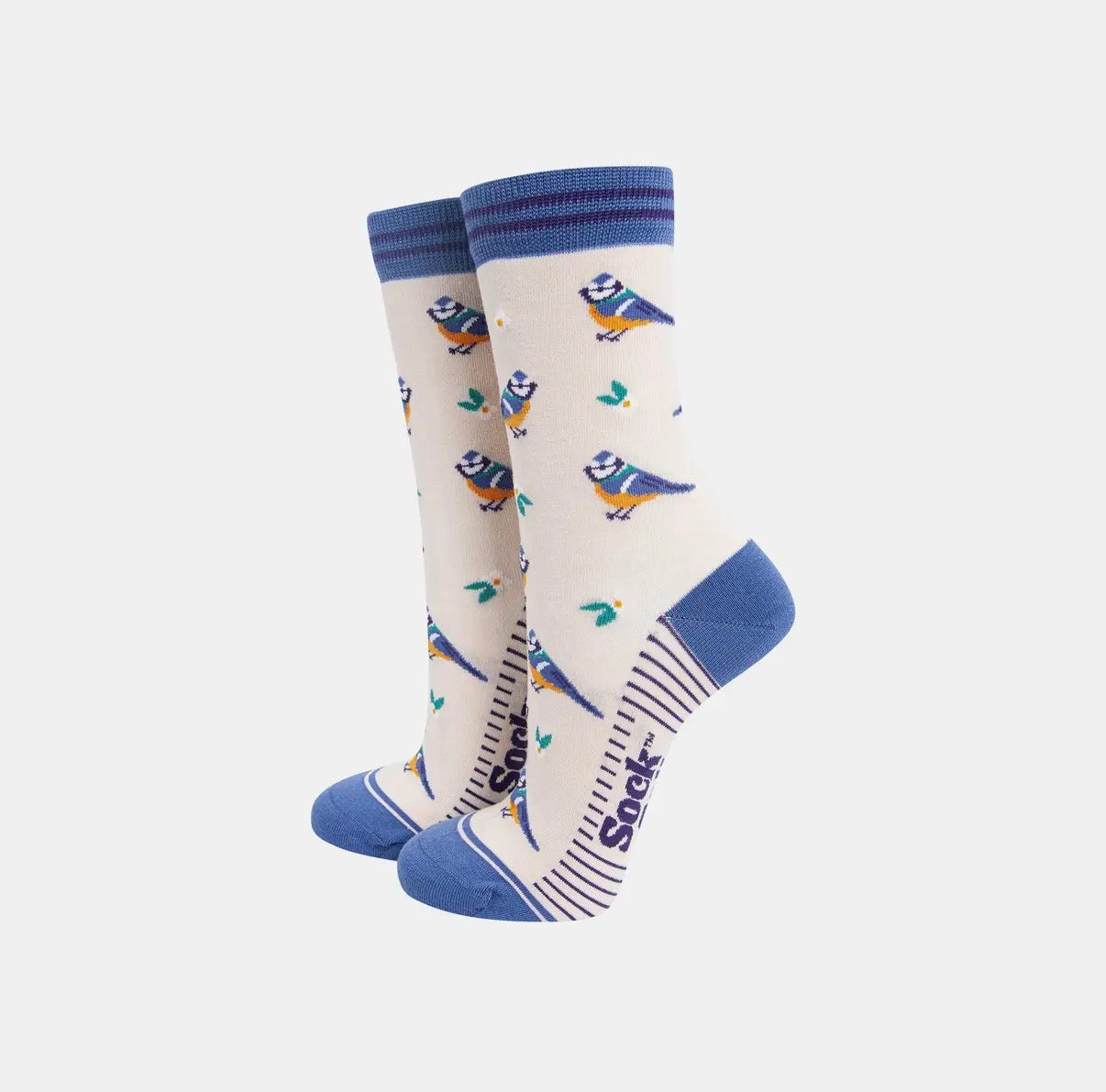 BLUE TITS FLORAL BAMBOO SOCKS