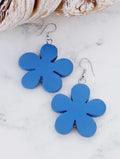 WOODEN FLOWER EARRING