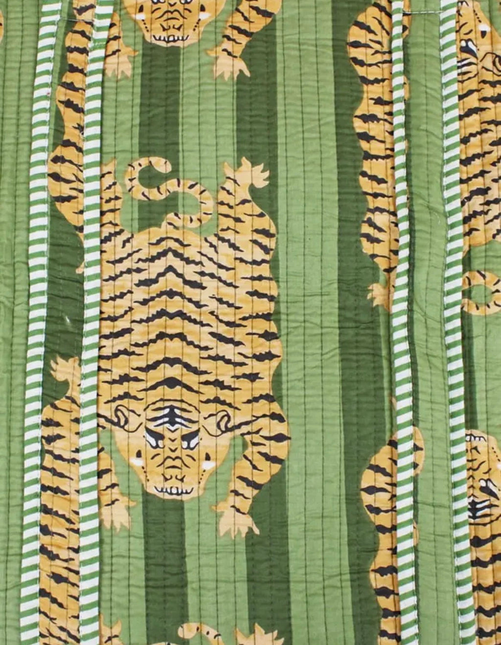 Quilted Cotton Tote Bag - Tiger Print