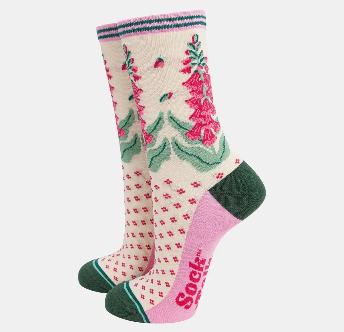 FOXGLOVE FLORAL BAMBOO SOCKS