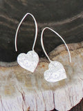DROP EARRINGS WITH TEXTURED HEART CHARM