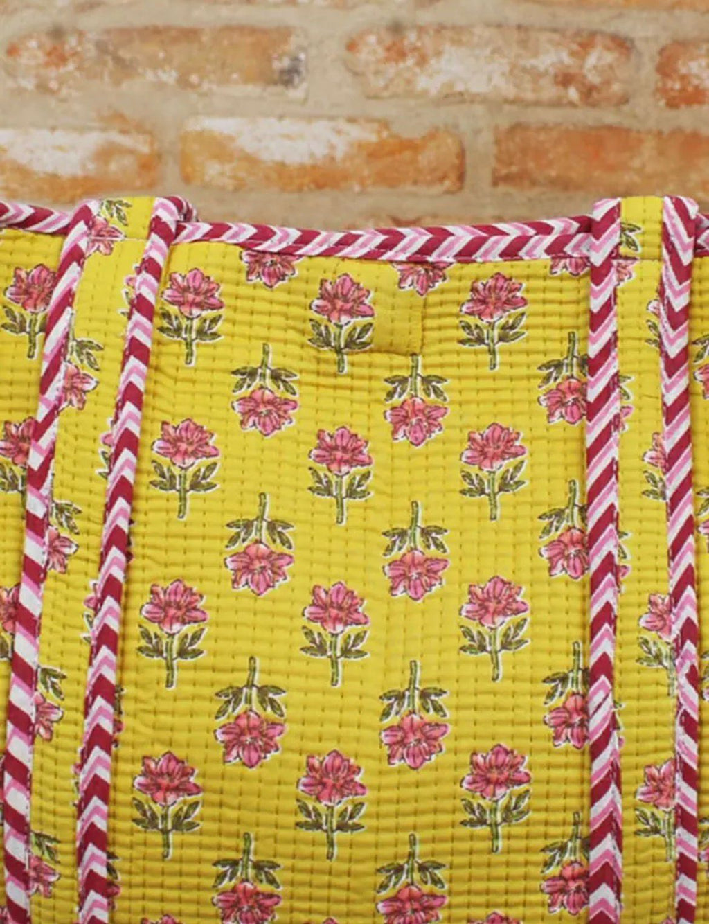 Quilted Cotton Tote Bag - floral
