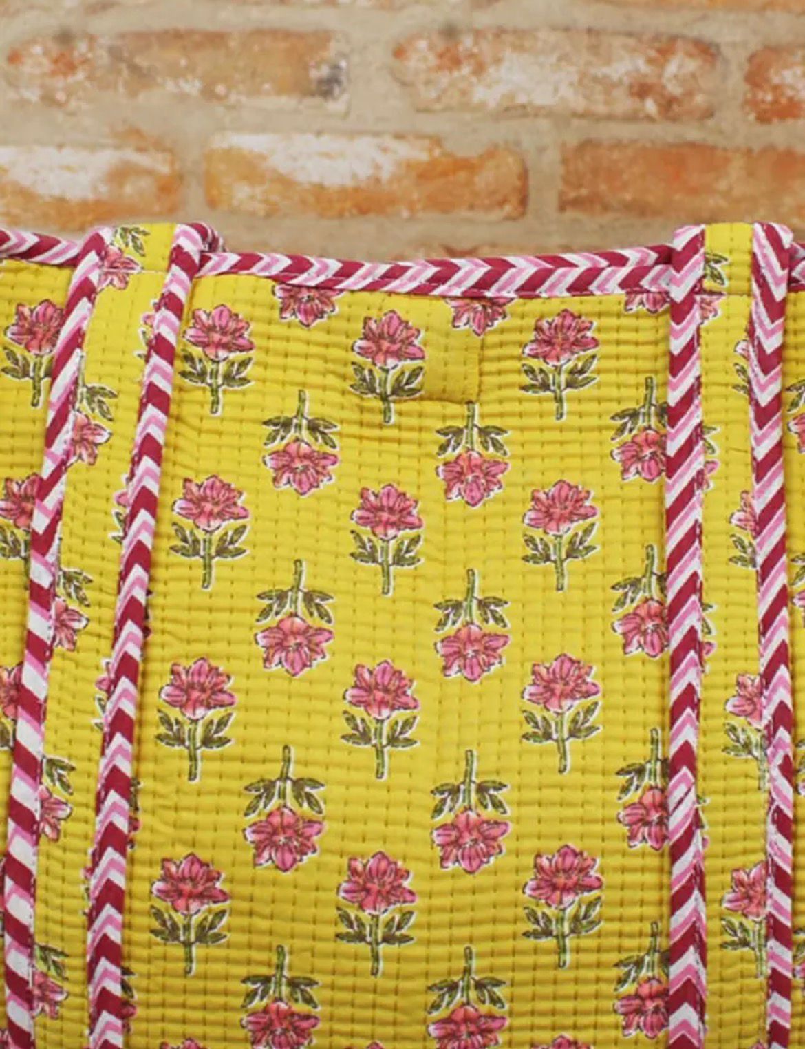 Quilted Cotton Tote Bag - floral