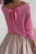 Kori Open Back Bow Jumper - Pink